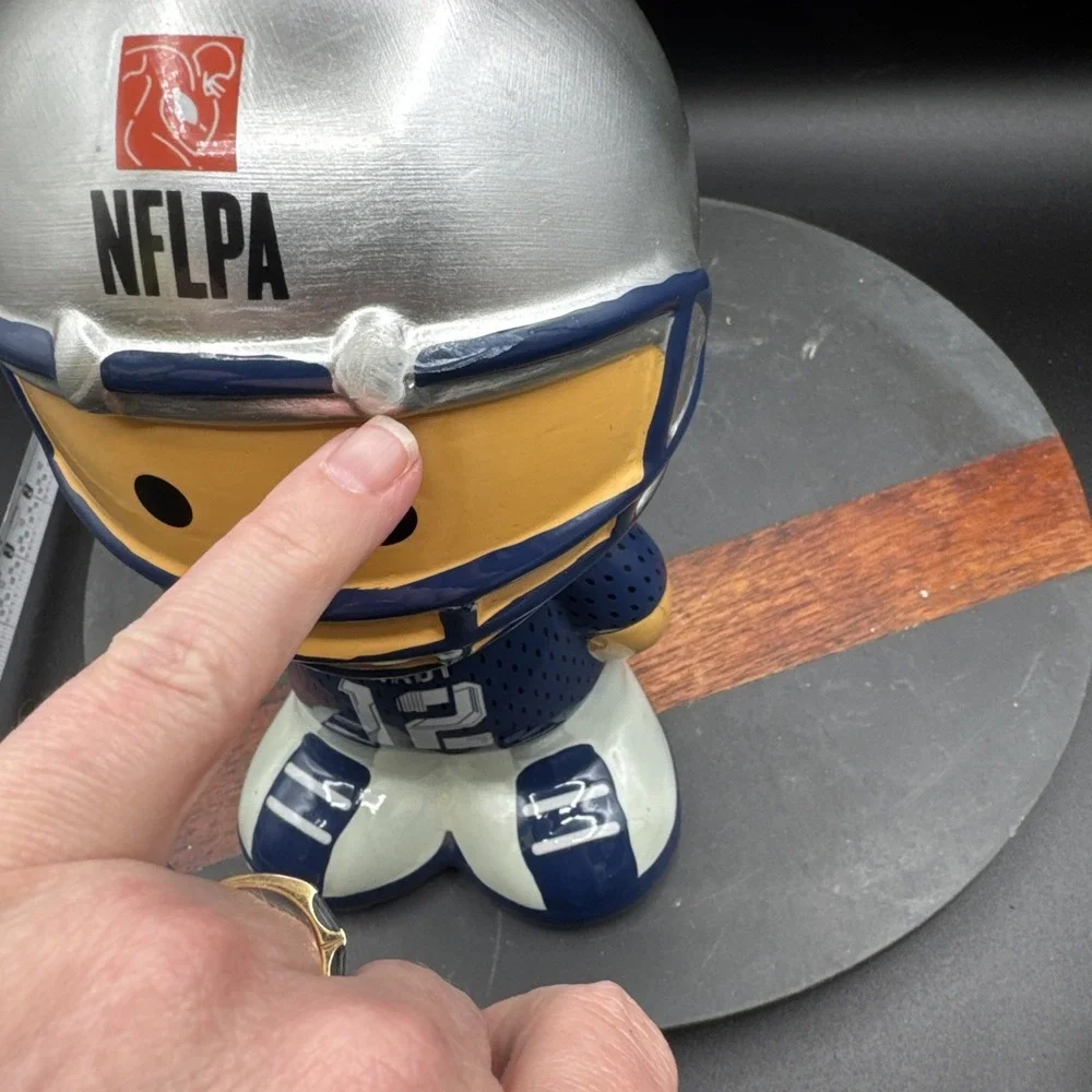 Football Ceramic Piggy Bank NFLPA Tom Brady 12 NFL New England Patriots